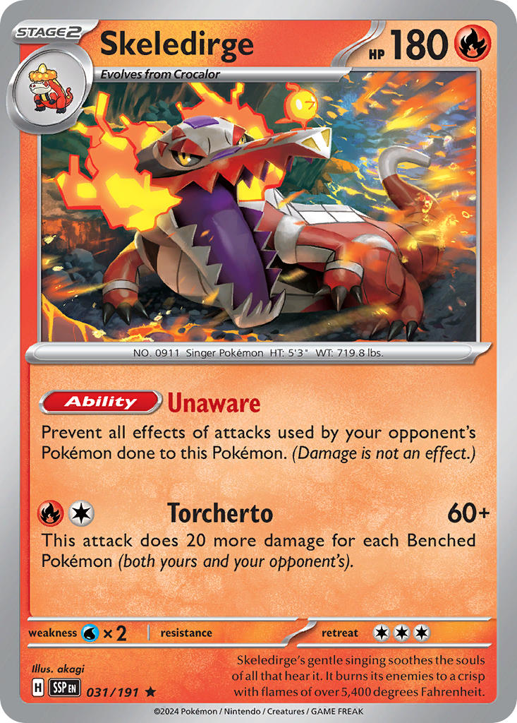 Skeledirge 031/191 - POKEMON SCARLET & VIOLET: SURGING SPARKS - Pokemon Single Card