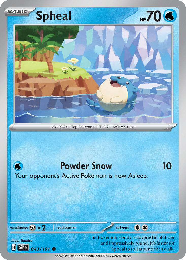 Spheal 043/191 - POKEMON SCARLET & VIOLET: SURGING SPARKS