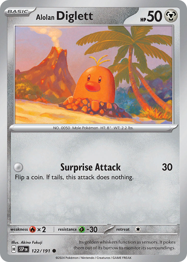 Alolan Diglett 122/191 - POKEMON SCARLET & VIOLET: SURGING SPARKS