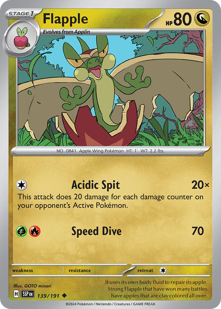Flapple 139/191 - POKEMON SCARLET & VIOLET: SURGING SPARKS