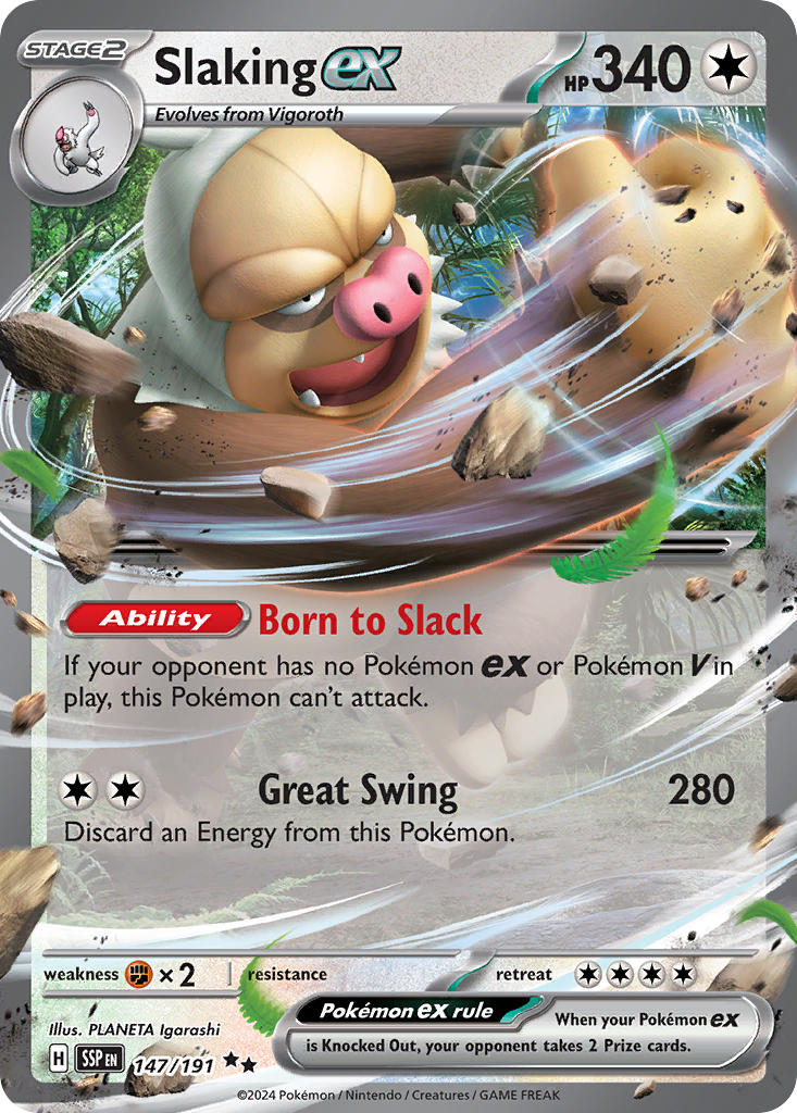 Slaking ex 147/191 - POKEMON SCARLET & VIOLET: SURGING SPARKS