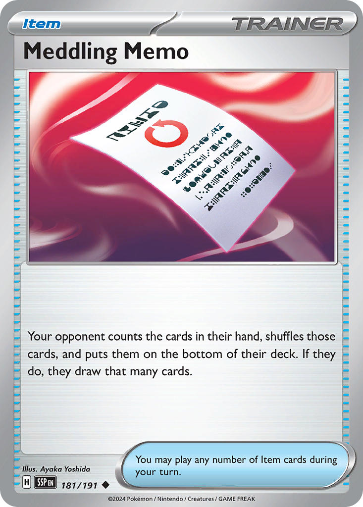 Meddling Memo 181/191 - POKEMON SCARLET & VIOLET: SURGING SPARKS