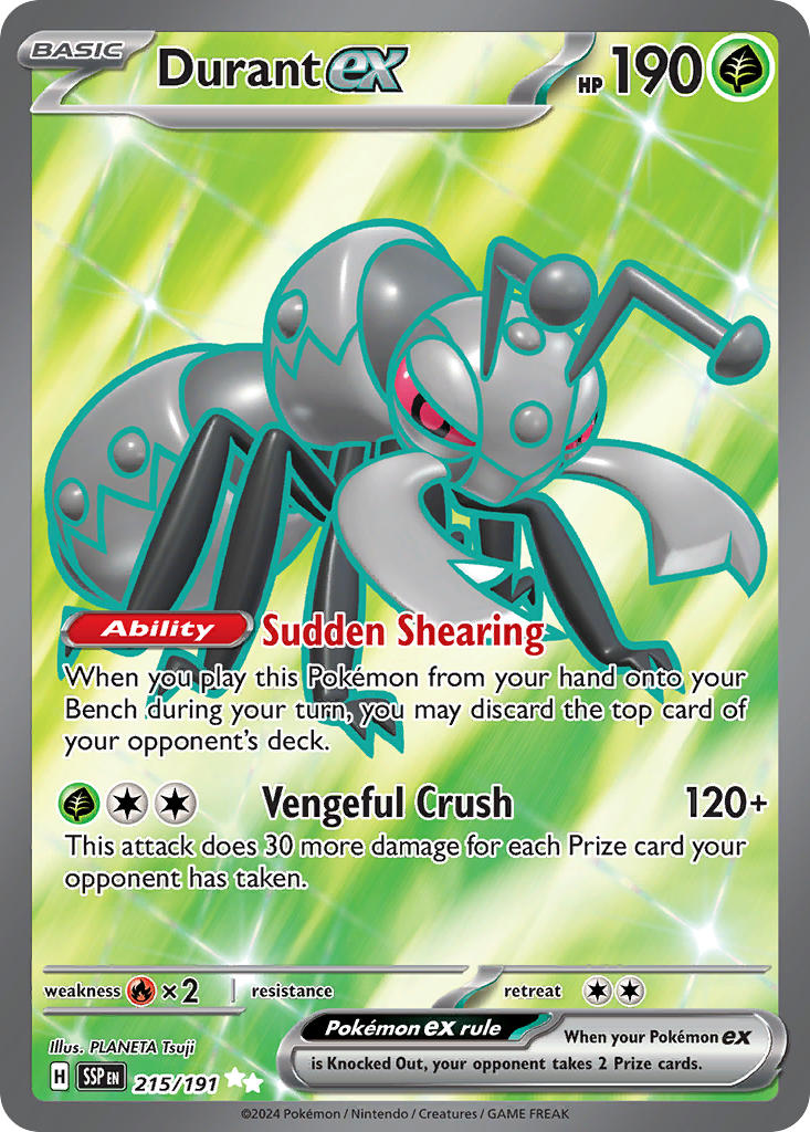 Durant ex 215/191 - POKEMON SCARLET & VIOLET: SURGING SPARKS - Pokemon Single Card