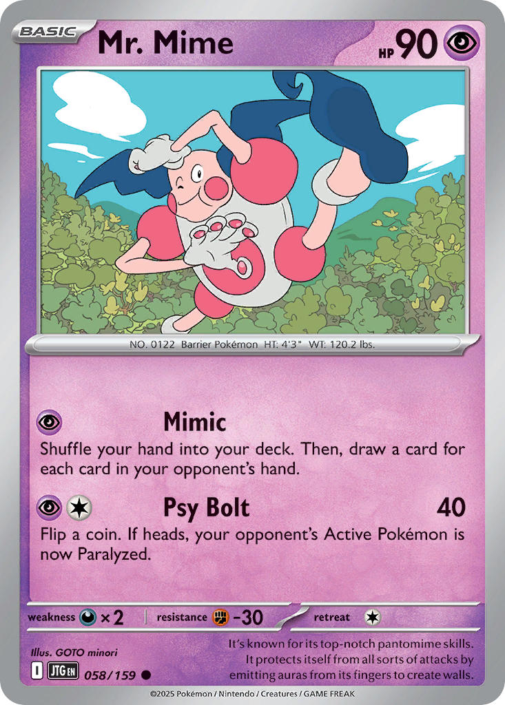 Mr. Mime 058/159 - POKEMON SCARLET & VIOLET: JOURNEY TOGETHER