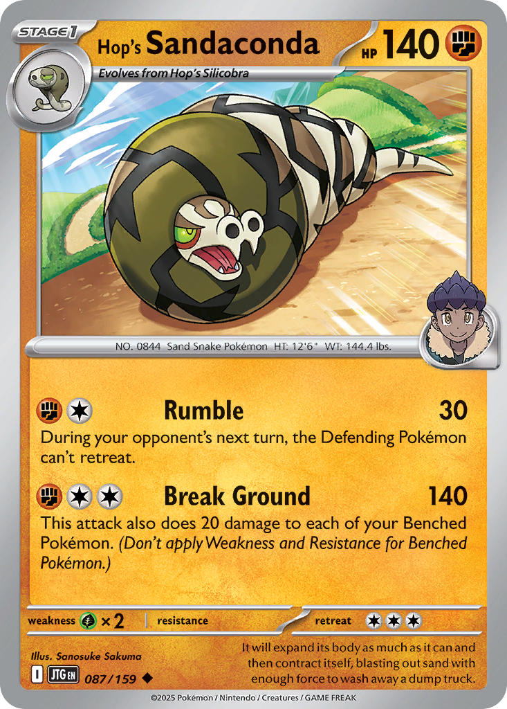 Hop's Sandaconda 087/159 - POKEMON SCARLET & VIOLET: JOURNEY TOGETHER