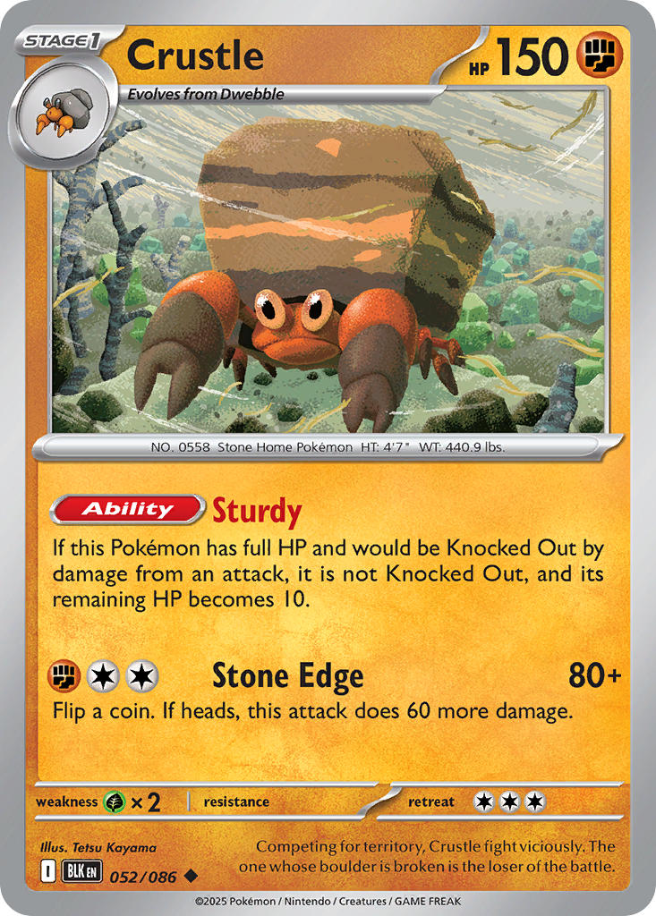 Crustle 052/086 - POKEMON SCARLET & VIOLET: BLACK BOLT