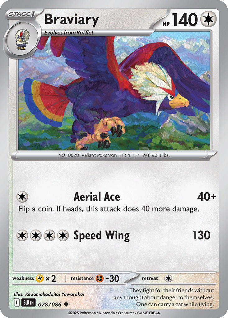 Braviary 078/086 - POKEMON SCARLET & VIOLET: BLACK BOLT