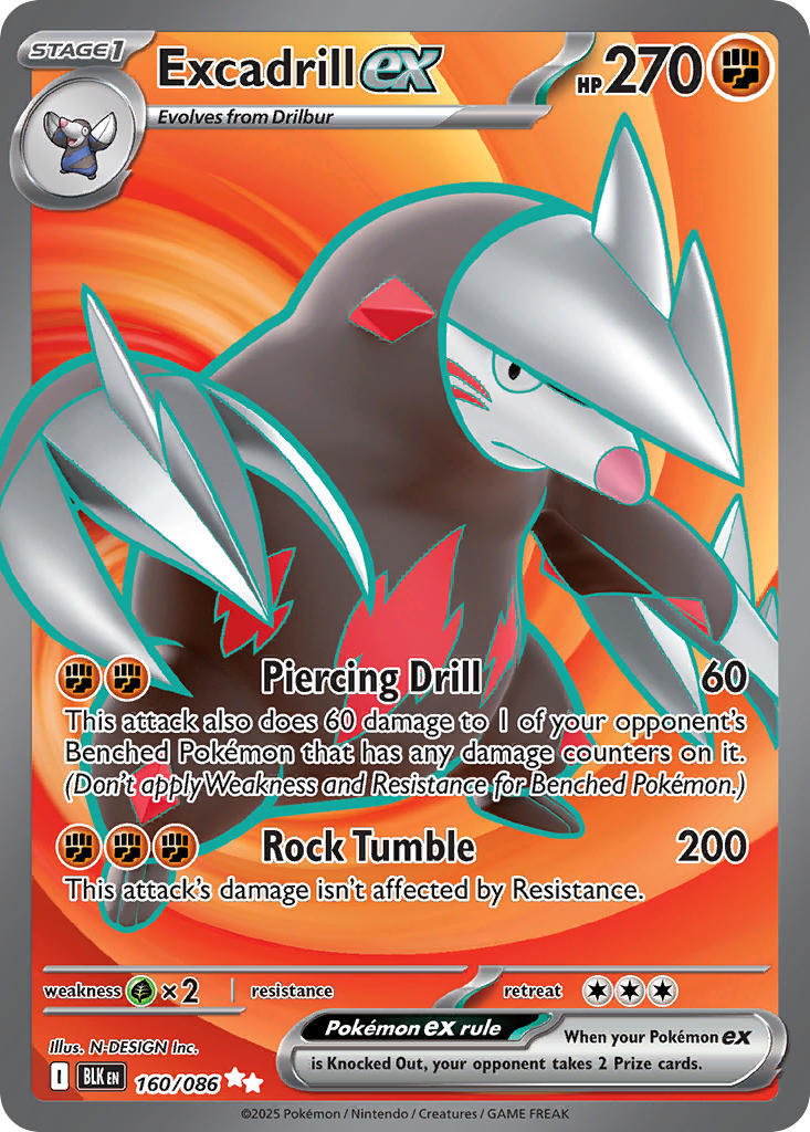 Excadrill ex 160/086 - POKEMON SCARLET & VIOLET: BLACK BOLT - Pokemon Single Card