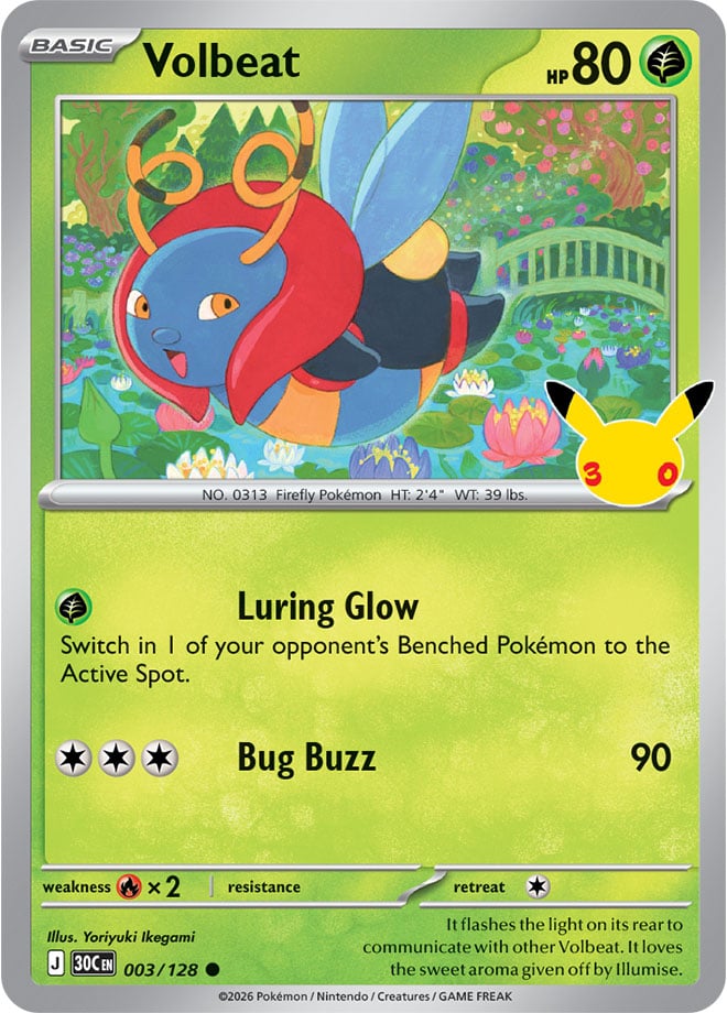Volbeat 003/128 - POKEMON: 30TH CELEBRATION - Pokemon Single Card