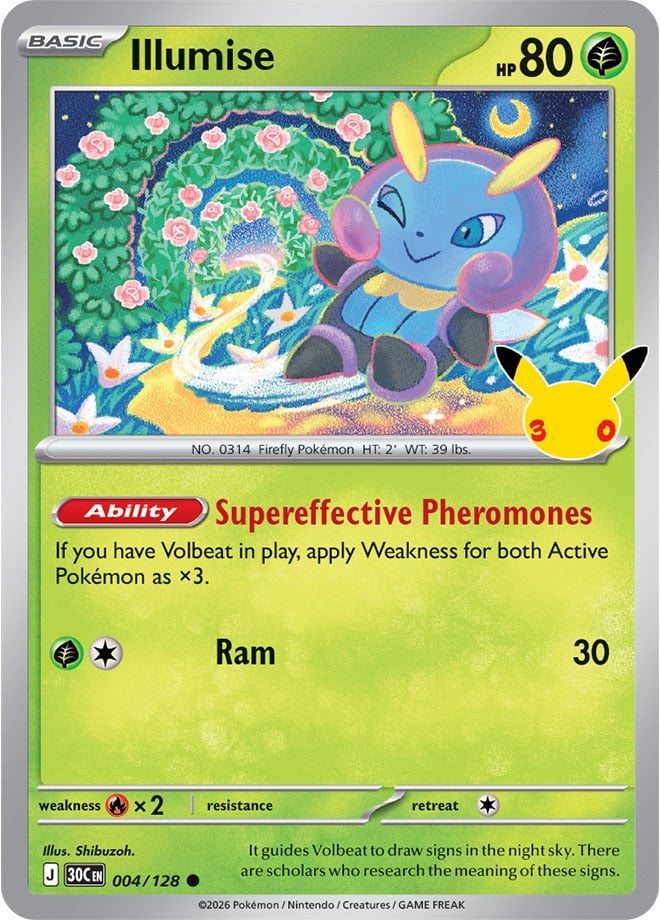 Illumise 004/128 - POKEMON: 30TH CELEBRATION - Pokemon Single Card