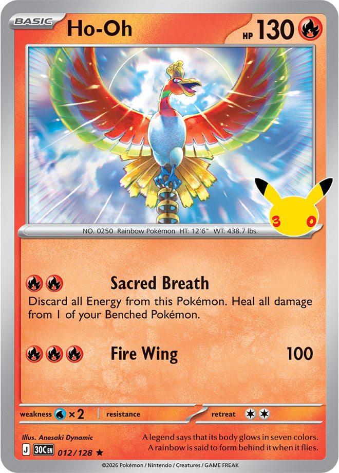 Ho-Oh 012/128 - POKEMON: 30TH CELEBRATION - Pokemon Single Card