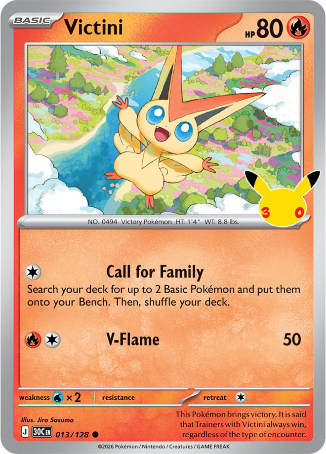 Victini 013/128 - POKEMON: 30TH CELEBRATION - Pokemon Single Card