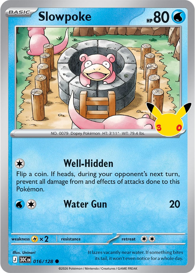 Slowpoke 016/128 - POKEMON: 30TH CELEBRATION - Pokemon Single Card