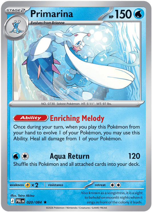 Primarina 020/084 - POKEMON MEGA EVOLUTION: PITCH BLACK - Pokemon Single Card