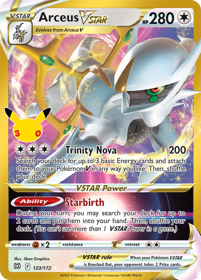 Arceus VSTAR 123/172 - POKEMON: 30TH CELEBRATION: CLASSIC COLLECTION - Pokemon Single Card