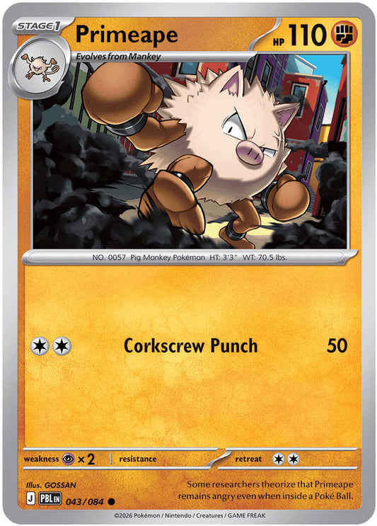 Primeape 043/084 - POKEMON MEGA EVOLUTION: PITCH BLACK - Pokemon Single Card