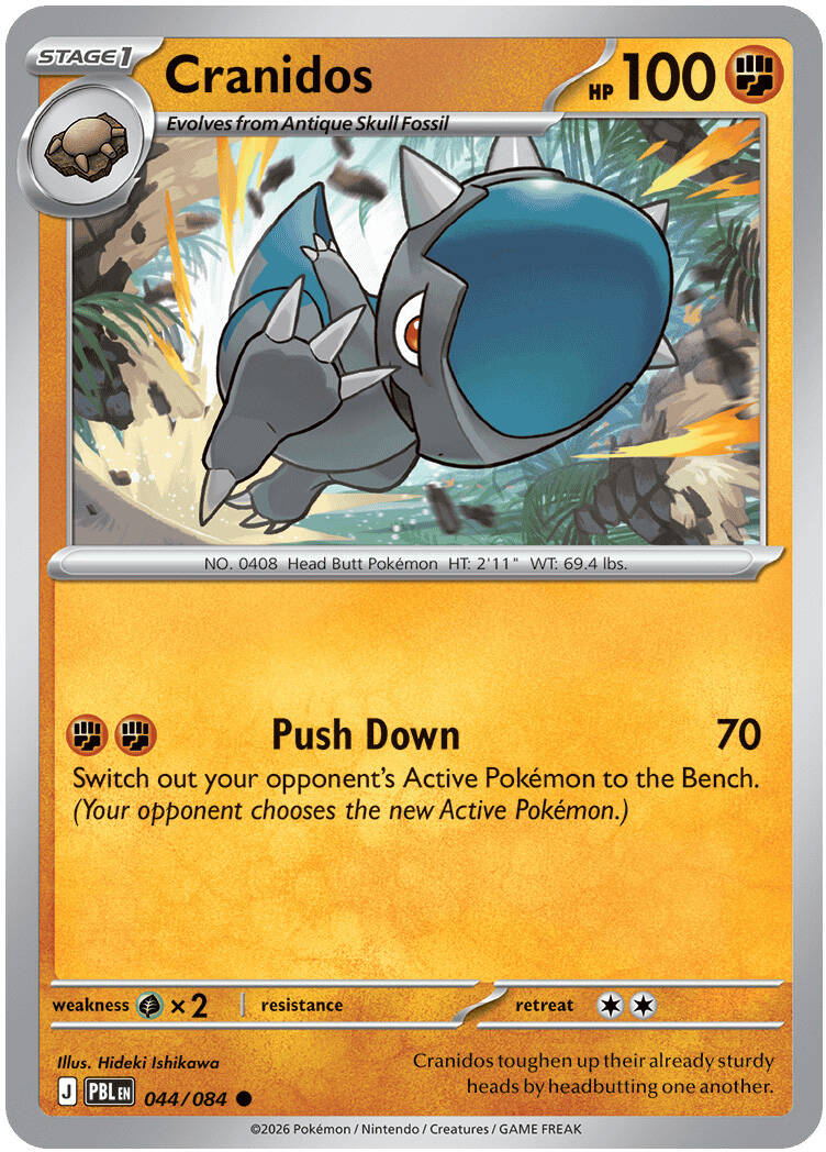 Cranidos 044/084 - POKEMON MEGA EVOLUTION: PITCH BLACK - Pokemon Single Card