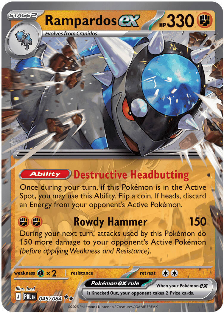 Rampardos ex 045/084- POKEMON MEGA EVOLUTION: PITCH BLACK - Pokemon Single Card