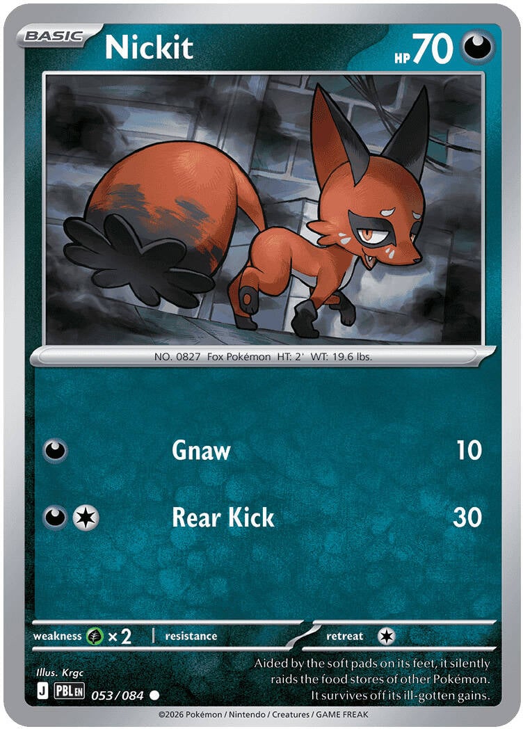 Nickit 053/084 - POKEMON MEGA EVOLUTION: PITCH BLACK - Pokemon Single Card