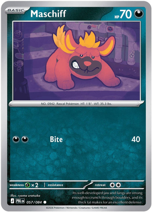 Maschiff 057/084 - POKEMON MEGA EVOLUTION: PITCH BLACK - Pokemon Single Card