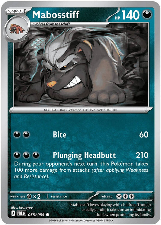 Mabosstiff 058/084 - POKEMON MEGA EVOLUTION: PITCH BLACK - Pokemon Single Card