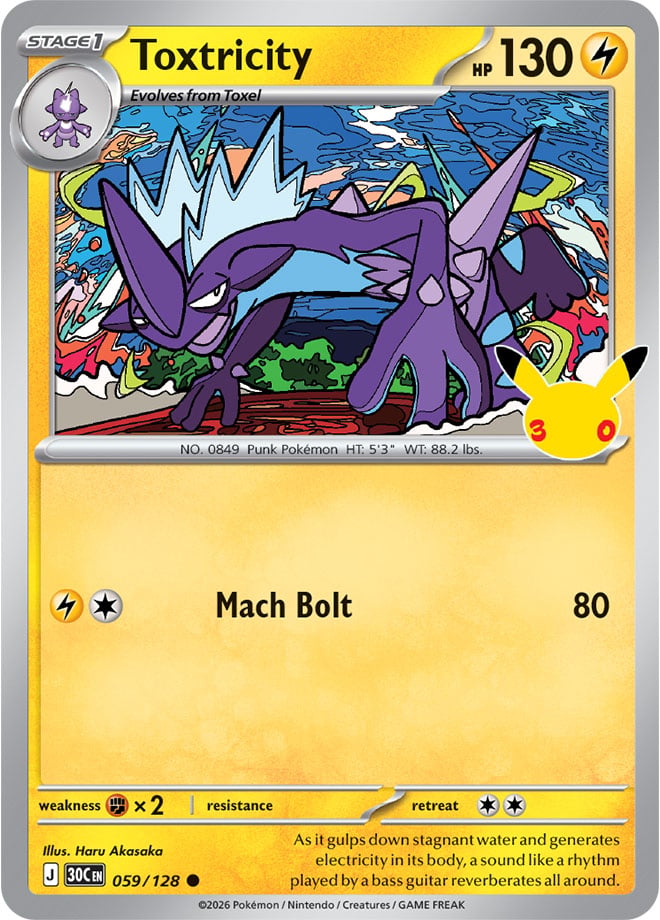 Toxtricity 059/128 - POKEMON: 30TH CELEBRATION - Pokemon Single Card