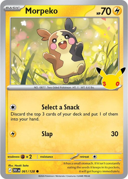 Morpeko 061/128 - POKEMON: 30TH CELEBRATION - Pokemon Single Card
