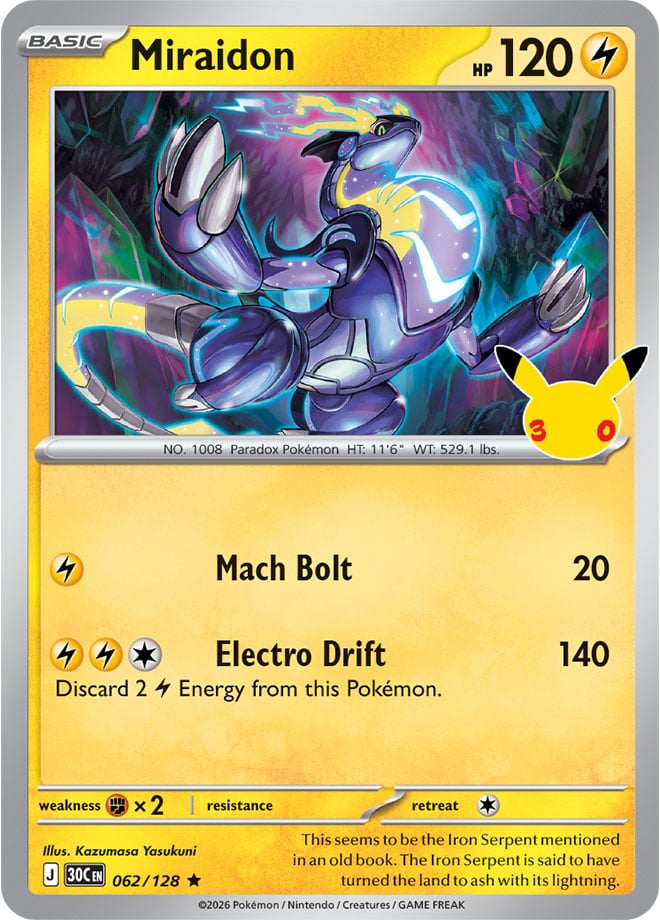 Miraidon 062/128 - POKEMON: 30TH CELEBRATION - Pokemon Single Card