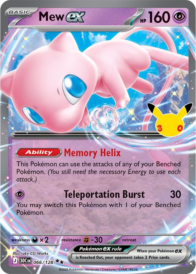 Mew ex 066/128 - POKEMON: 30TH CELEBRATION - Pokemon Single Card