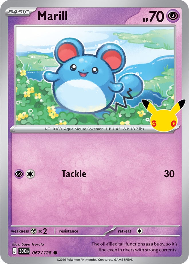 Marill 067/128 - POKEMON: 30TH CELEBRATION - Pokemon Single Card