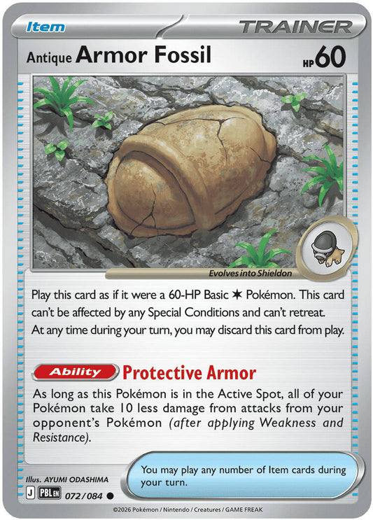 Antique Armor Fossil 072/084 - POKEMON MEGA EVOLUTION: PITCH BLACK - Pokemon Single Card