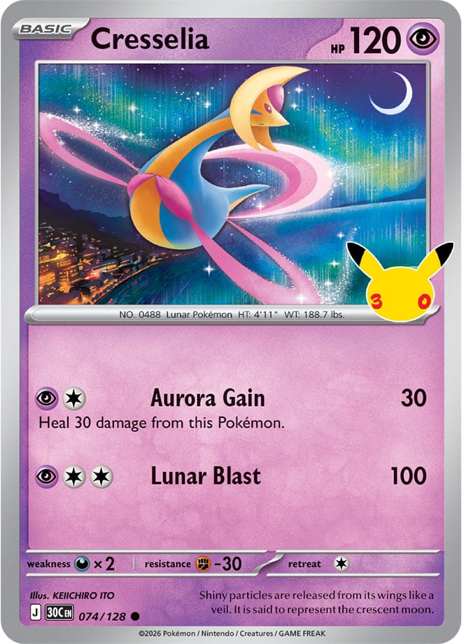 Cresselia 074/128 - POKEMON: 30TH CELEBRATION - Pokemon Single Card