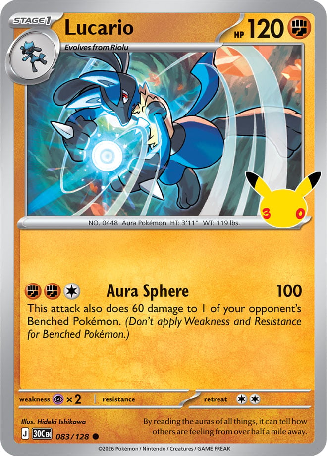 Lucario 083/128 - POKEMON: 30TH CELEBRATION - Pokemon Single Card