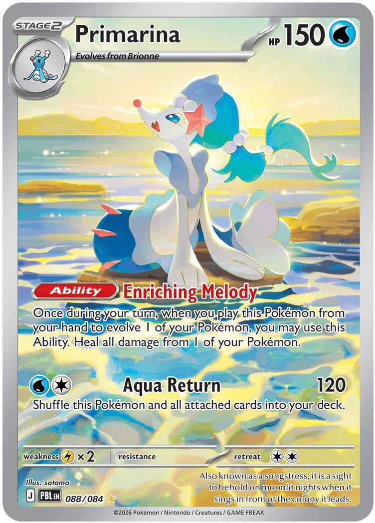 Primarina 088/084 - POKEMON MEGA EVOLUTION: PITCH BLACK - Pokemon Single Card