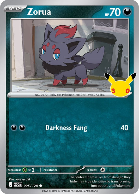 Zorua 095/128 - POKEMON: 30TH CELEBRATION - Pokemon Single Card