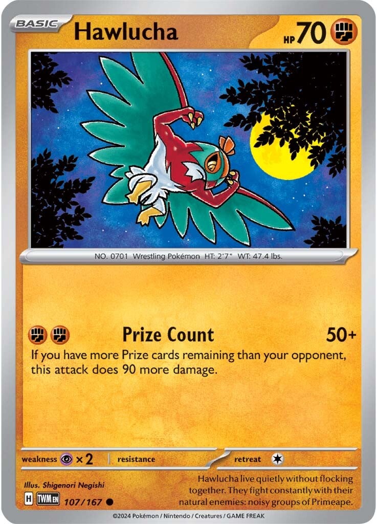 107/167 Hawlucha - SCARLET AND VIOLET: TWILIGHT MASQUERADE - Pokemon Single Card