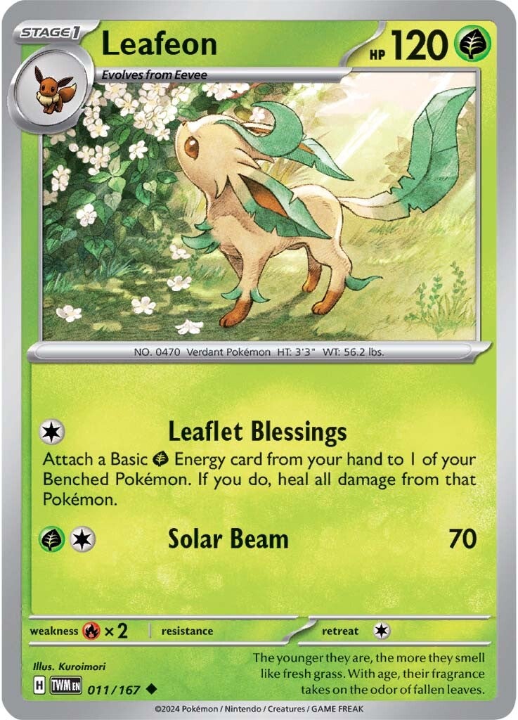 011/167 Leafeon - SCARLET AND VIOLET: TWILIGHT MASQUERADE - Pokemon Single Card