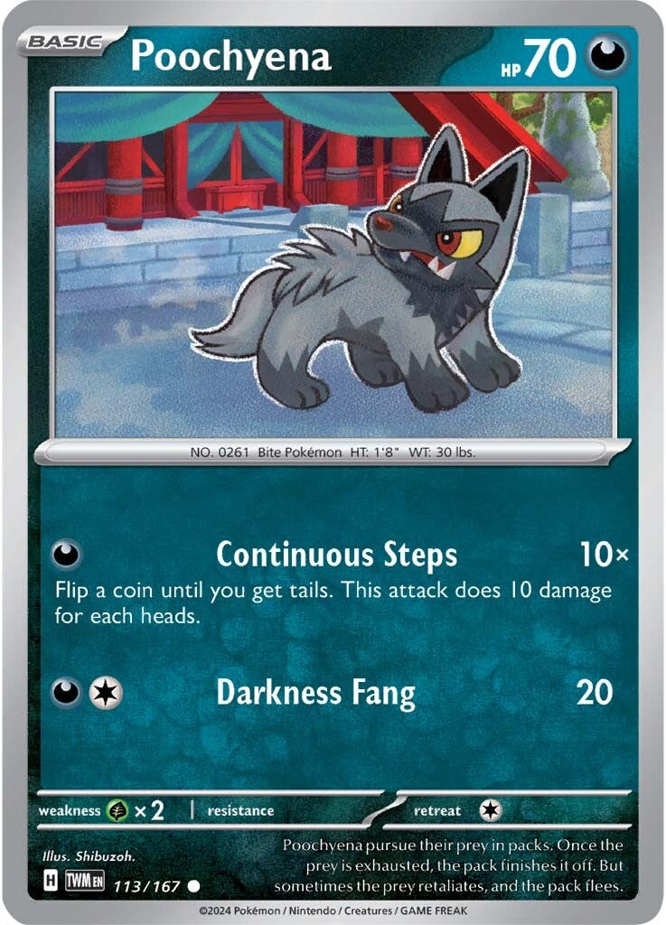 113/167 Poochyena - SCARLET AND VIOLET: TWILIGHT MASQUERADE - Pokemon Single Card