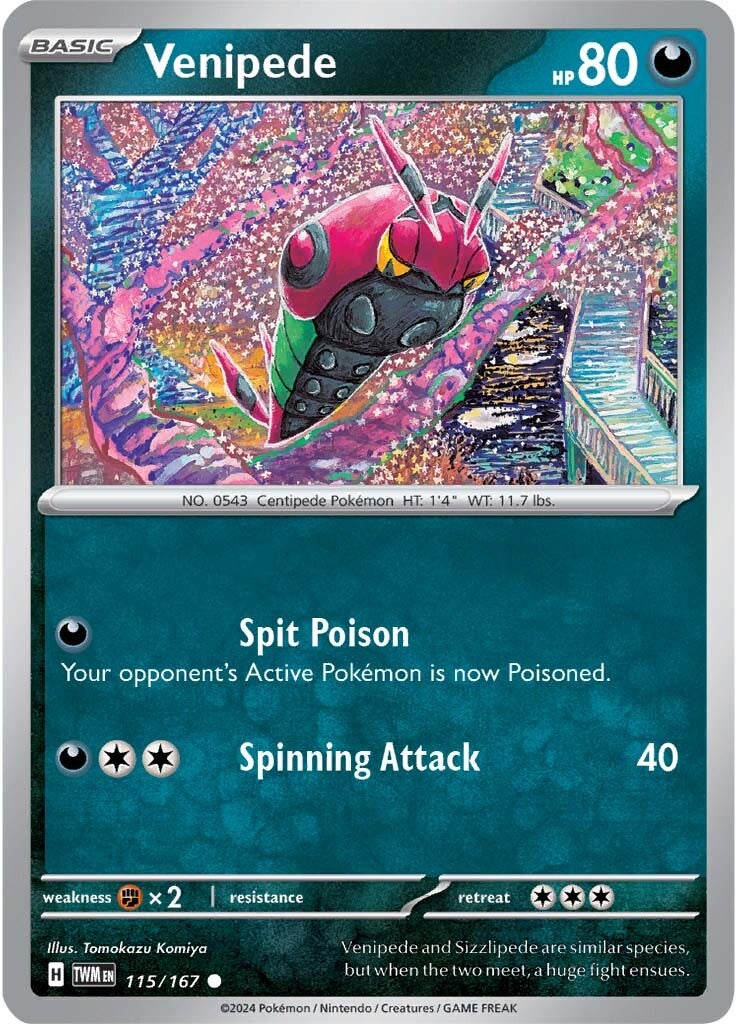 115/167 Venipede - SCARLET AND VIOLET: TWILIGHT MASQUERADE - Pokemon Single Card