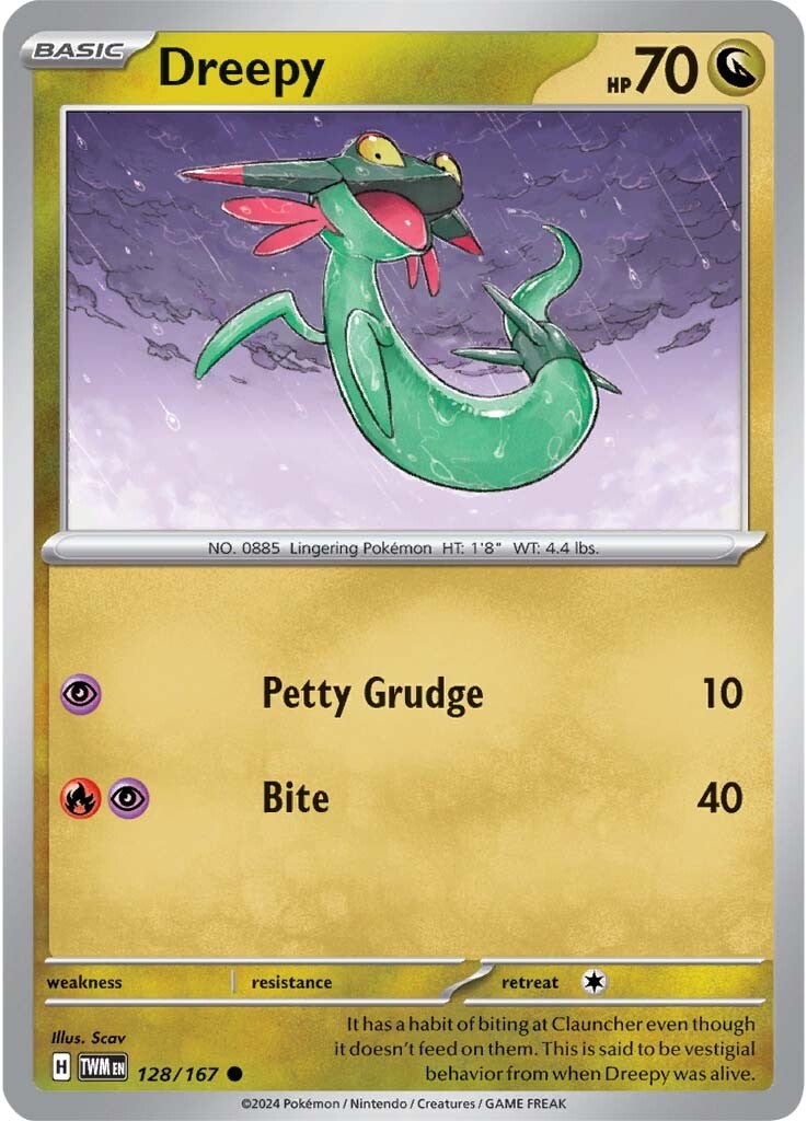 128/167 Dreepy - SCARLET AND VIOLET: TWILIGHT MASQUERADE - Pokemon Single Card