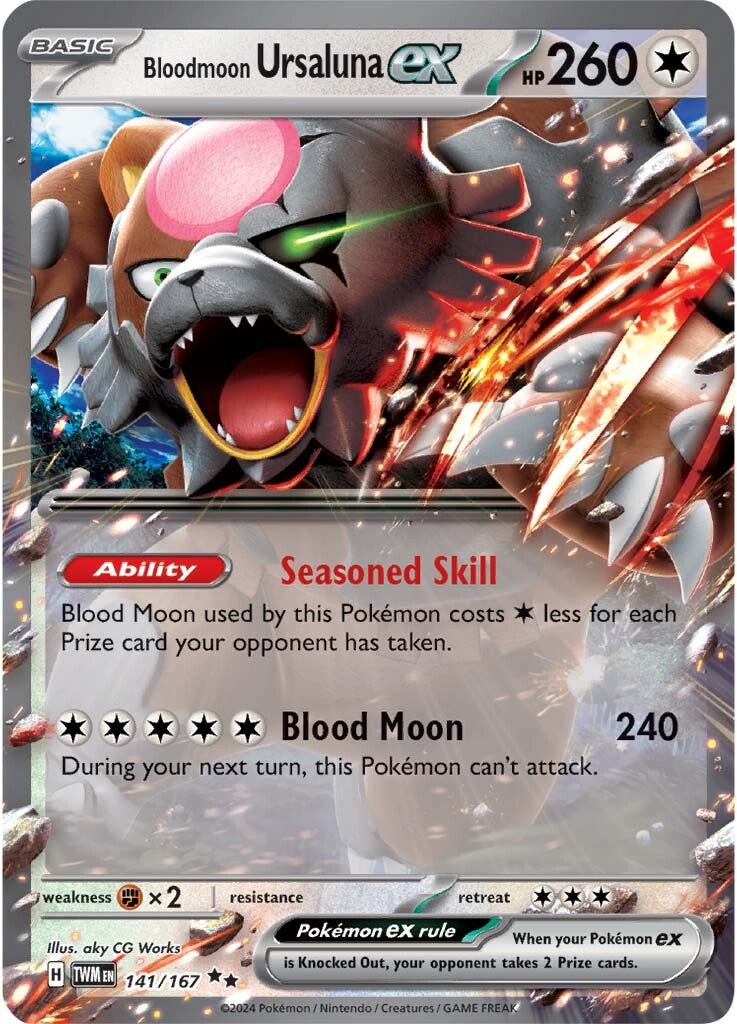 141/167 Bloodmoon Ursaluna ex - SCARLET AND VIOLET: TWILIGHT MASQUERADE - Pokemon Single Card