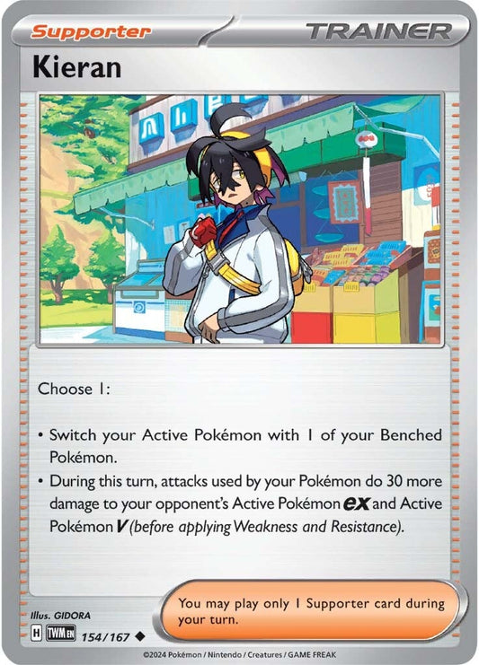 154/167 Kieran - SCARLET AND VIOLET: TWILIGHT MASQUERADE - Pokemon Single Card