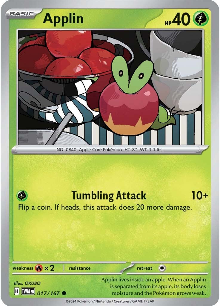 017/167 Applin - SCARLET AND VIOLET: TWILIGHT MASQUERADE - Pokemon Single Card