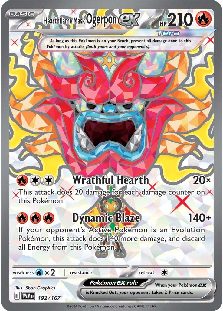 192/167 Hearthflame Mask Ogerpon ex FULL ART - SCARLET AND VIOLET: TWILIGHT MASQUERADE - Pokemon Single Card