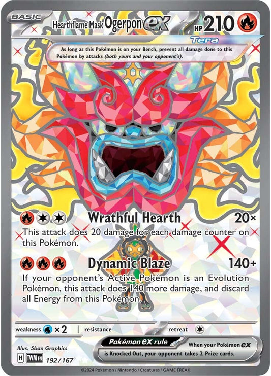 192/167 Hearthflame Mask Ogerpon ex FULL ART - SCARLET AND VIOLET: TWILIGHT MASQUERADE - Pokemon Single Card