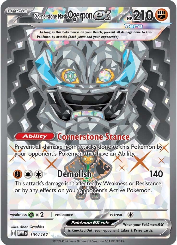 199/167 Cornerstone Mask Ogerpon FULL ART - SCARLET AND VIOLET: TWILIGHT MASQUERADE - Pokemon Single Card