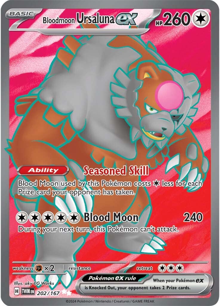 202/167 Bloodmoon Ursaluna ex FULL ART - SCARLET AND VIOLET: TWILIGHT MASQUERADE - Pokemon Single Card