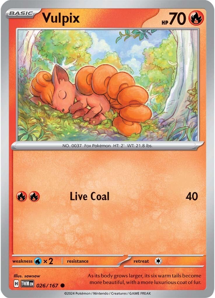 026/167 Vulpix - SCARLET AND VIOLET: TWILIGHT MASQUERADE - Pokemon Single Card