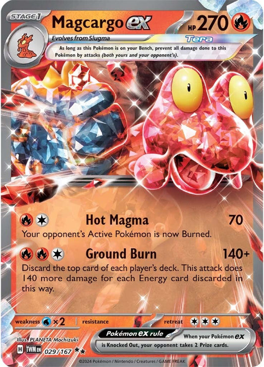 029/167 Magcargo EX - SCARLET AND VIOLET: TWILIGHT MASQUERADE - Pokemon Single Card