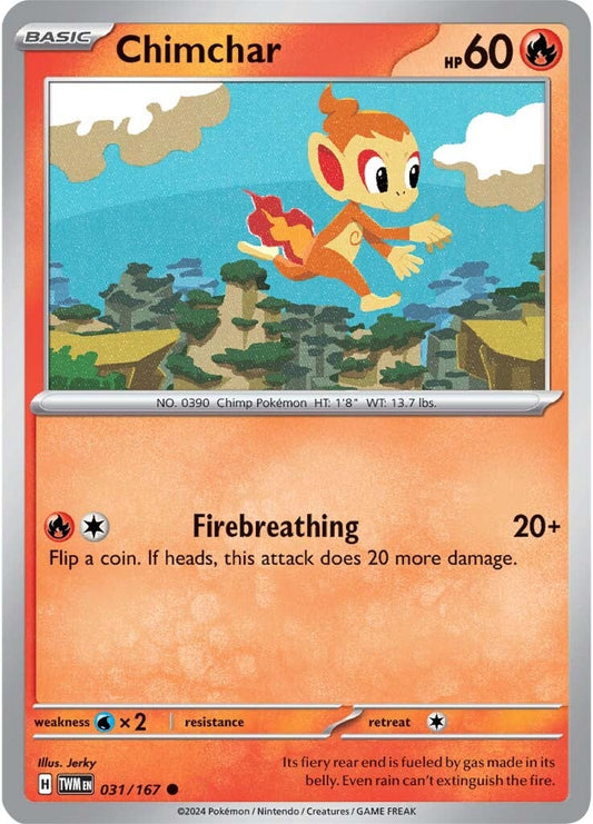 031/167 Chimchar - SCARLET AND VIOLET: TWILIGHT MASQUERADE - Pokemon Single Card